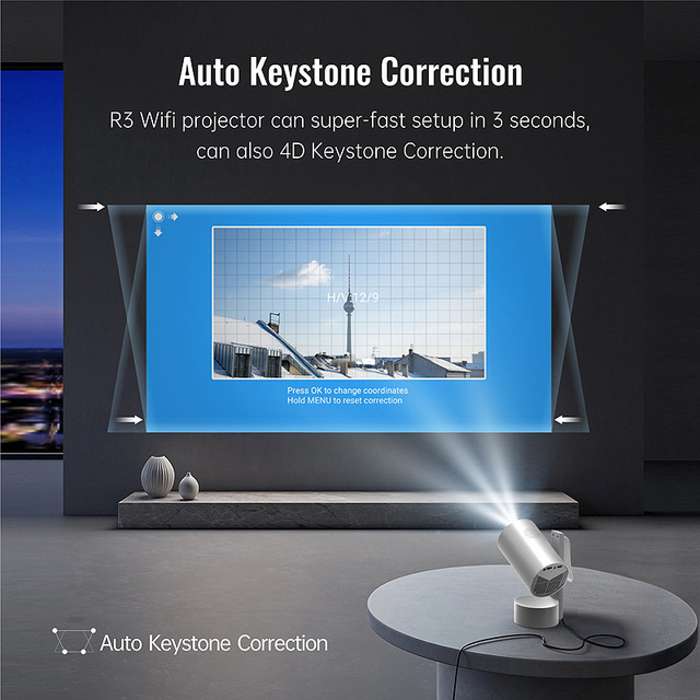 New R3P Outdoor 6000mAh Rechargeable Mini Proyector 1080P 4K 250ANSI Home Theater Tv Android Proyector Build-in Battery