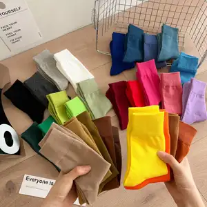 Remould toptan renkli düz renk rahat günlük çorap kadınlar pamuk ekip slouch çorap Custom made Logo