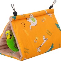 JOYSING Nid d'oiseau de luxe écologique en tissu épaissi pour l'automne et l'hiver, maison pour perroquet, cage à oiseaux, hamac, endroit de sommeil triangulaire