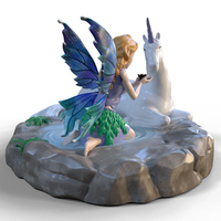 Commande en gros personnalisée artisanale fée aromatique Figurine porte-encens résine licorne Animal reflux cône d'encens brûleur cascade