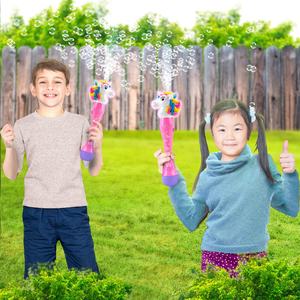 도매 남여 공용 Led 파티 지팡이 유니콘 버블 완드 장난감 어린이를위한 다채로운 라이트 업 플라스틱 버블 건 Animne 놀이 도구 선물 - Product Image 5
