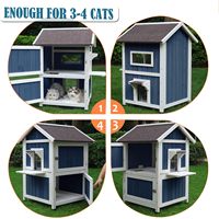 Maison de chat en bois à deux étages