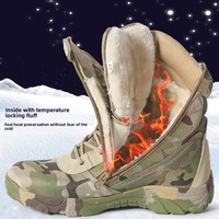 Bottes tactiques de randonnée d'hiver Shero pour hommes et femmes, doublées de polaire, imperméables, épaisses, résistantes à l'abrasion, à tige haute, camouflage