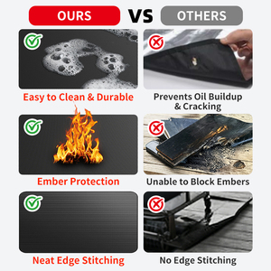Waterproof Dustproof Fireproof Oil Resistant Grill Mat Heat Resistant <b>BBQ</b> Pad for Deck Patio Fire Pit - Product Image 5