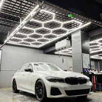 Lumière LED en nid d'abeille à neuf grilles pour station de lavage de voitures, indice de protection IP20, blanc, 100-240V, pour poste de travail de réparation de machines et atelier de detailing