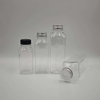 Vente en gros de bouteilles en PET transparentes avec bouchon à vis personnalisé avec logo, 120 ml, 250 ml, 500 ml, pour jus et boissons
