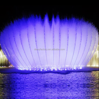 Fontaine musicale extérieure en acier inoxydable DEWY avec lumières LED multicolores pour la décoration de jardins et de places publiques