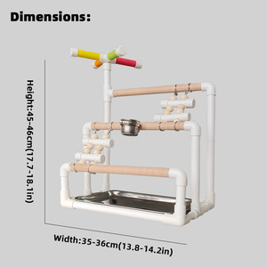 Çok Fonksiyonlu Üç Katlı Büyük Papağan <span class=keywords><strong>Stand</strong></span>ı, Papağan Oyuncakları, Yemlikler ve Kuş Salıncakları İçerir, <span class=keywords><strong>PVC</strong></span> Papağan Tünek <span class=keywords><strong>Stand</strong></span>ı - Product Image 6
