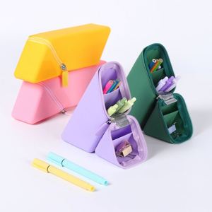 Simple Silicone <b>Makeup</b> Bag, Pencil <b>Case</b>, Vertical Retractable Pencil <b>Case</b>, Pencil Holder, Stationery Bag - Product Image 3