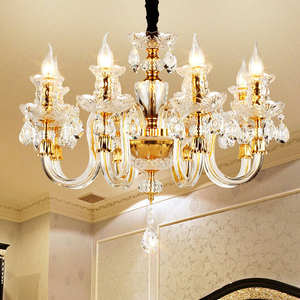 Lustres Offre Spéciale Design européen Salon Plafond Luxe Or Cristal Bougies Pendentif Éclairage - Product Image 1