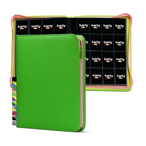 Classeur de cartes en cuir PU à 12 pochettes de 2 pouces avec fermeture éclair, design personnalisé pour Magic Gathering, <span class=keywords><strong>Yu</strong></span>-<span class=keywords><strong>Gi</strong></span>-<span class=keywords><strong>Oh</strong></span>, album TCG pratique pour les voyages - Product Image 3