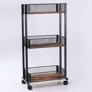 मल्टी-फंक्शनल 3-मंजिला धातु रोलिंग स्टोरेज कार्ट रसोई भंडारण गाड़ी - Product Image 1