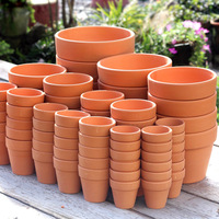 Vente en gros LOGO personnalisé Pots en terre cuite en argile rouge pour plantes Pot de fleur en céramique avec trou de drainage