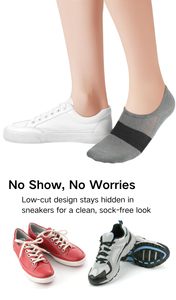 Chaussettes invisibles pour hommes et femmes - Coupe basse avec grip antidérapant - Chaussettes invisibles pour chaussures <span class=keywords><strong>Oxford</strong></span> et baskets - Product Image 4