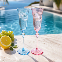 Ensemble de flûtes à champagne pour la Saint-Valentin, verres colorés, cadeau pour couple, verres à vin pour dîner romantique, ensemble de verres à vin pour anniversaire