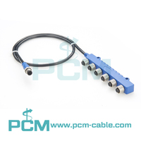 Cable Conector en T NMEA 2000 N2k de 6 Puertos, Cable Adaptador Divisor en T Multipuerto Micro-C M12 de 6 Vías para Caja de Conexiones de Sensores CANbus