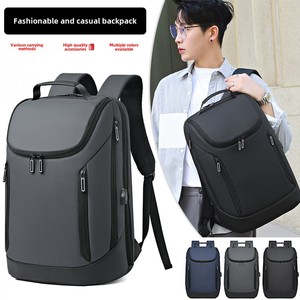 High-End Men's Simple Casual Fashion Backpack Multi-Functional Business Bag Waterproof New Cross-Border Polyester - Product Image 5
