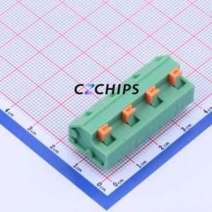 KF237-10.16-4P Spring Terminal Block Through hole Component (THT),P=10.16mm Connector 1x4P 10.16mm Green 4P - Product Image 1