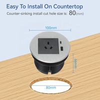 Téléphone intelligent USB Ordinateur portable Oeillet d'alimentation Canapé de bureau Prise de courant 1 prises 1 USB A Pour la maison et le bureau