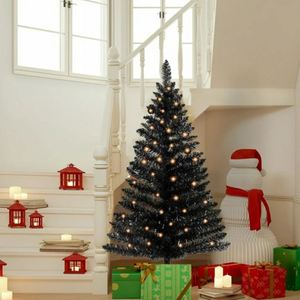 Black Customizable Artificial Christmas Tree Shiny PET Modern Holiday Decor for Home Hotel Retail & Parties - Product Image 3
