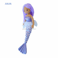 Vente en gros de poupées sirènes en peluche bon marché de la série Fantasy, peau noire foncée, jouets miniatures doux, cadeau pour les filles
