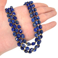 Perles de cristal de pierres précieuses naturelles Morganite et Lapis Lazuli ovales à facettes 6x8mm pour la fabrication de bijoux tendance, modèle de marque Tactful