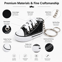 Porte-clés mini-chaussure en toile avec logo personnalisé, réaliste, pour la promotion de marques sportives, cadeau de remise de diplôme, vente en gros