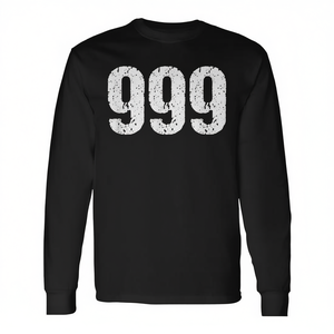 Camiseta de manga larga para niños con número espiritual de ángel de numerología 999, estilo bohemio, cuello redondo pequeño - Product Image 2