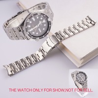 Stock US Seiko SKX007 Luxe pour Bracelet de Montre Oyster Bracelet Bracelet 22mm Argent Brossé Acier 316L Solide Extrémité Courbée Acier