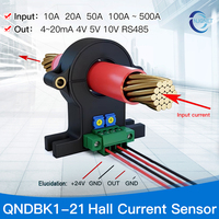 Sensor Arus Split QNDBK1-21 AC 30A 50A 100A 200A 300A 400A / 4~20mA +24V DC Transmitter Arus Sensor Arus Efek Hall
