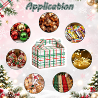 Boîte cadeau en papier pour bonbons, boîte à friandises à carreaux pour les fêtes de Noël avec poignée