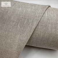 Kain Linen Mindun dalam Gulungan Harga Murah Per Meter YARN Dyed Natural 100% Linen Prancis Murni Tenun Polos 100linen Kemeja Custom