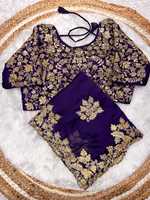 Hermoso Sari de seda con hilo de viscos bordado, trabajo y lentejuelas, ropa de fiesta, función de boda, Sari