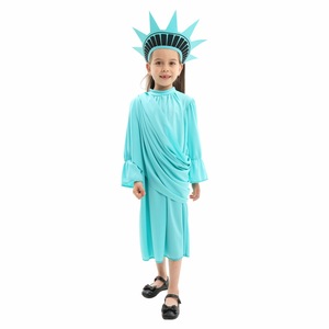 Ensemble de costumes Statue de la Liberté pour enfants, robe de cosplay, costume de spectacle, torche bleue incluse - Product Image 4
