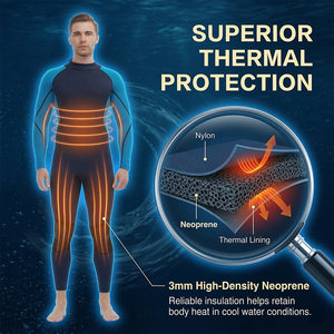 Muta Subacquea da Uomo 3mm per Surf e Snorkeling, Tuta Intera con Cerniera Posteriore per Facile Ingresso/Uscita, Vestibilità Ergonomica Durevole, OEM ODM - Product Image 2