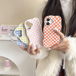 Funda de Verano con Diseño a Cuadros Pequeños para iPhone 16 Pro Max, Funda para Teléfono 17, Funda con Diseño de Ondas para 15/14 - Product Image 2