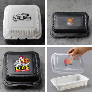 Đưa ra <span class=keywords><strong>container</strong></span> Đen mfpp hộp đựng thức ăn dùng một lần vỏ sò Hộp Ăn Trưa lò vi sóng bao bì nhựa cho nhà hàng tùy chỉnh - Product Image 2