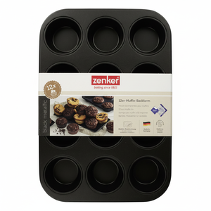 Stampo per Muffin a 12 fori con linea metallica nera Ø7 cm per teglie e teglie - Product Image 2
