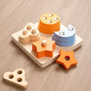 Tout-petits jouet couleur <span class=keywords><strong>trieur</strong></span> en bois nidification forme Match paire colonne jouet blocs de construction - Product Image 3