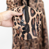 NAFA Veste de costume classique en cuir véritable à imprimé léopard pour femmes personnalisées pour l'automne d'hiver 2024