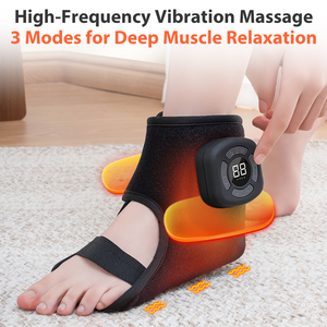 <span class=keywords><strong>Ceinture</strong></span> <span class=keywords><strong>de</strong></span> massage chauffante électrique sans fil à pression d'air vibrante pour cheville, rechargeable par USB, avec compression chaude pour les pieds - Product Image 4