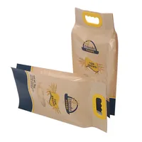 Sacs d'emballage en papier kraft et plastique pour farine de blé et riz, avec logo personnalisé, 1 kg et 5 kg