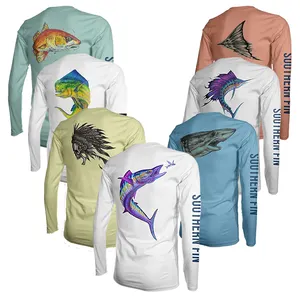 Superventas Hombres de alta calidad Upf 50 + Camisas de pesca de manga larga Protección Uv Sudadera con capucha de pesca con máscara facial