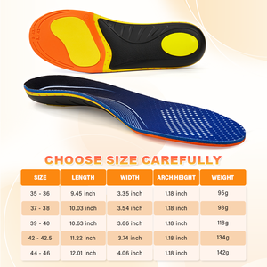 Custom Run Support Low Arch Removable EVA Deep Heel Cup Sports Running Athletic Shock Absorption <b>Inserts</b> Shoe Insoles Men Women - Product Image 2