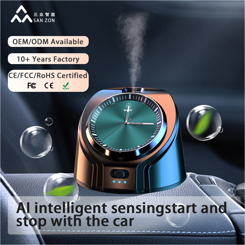 AI Sensing Car Aromatherapy Diffuser Long Battery Life With Elegant Watch Shape For Car Interior