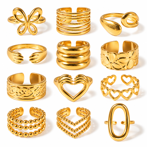 Edelstahl Vergoldeter Verstellbarer <span class=keywords><strong>Ring</strong></span> Unisex Mindestbestellmenge <span class=keywords><strong>5</strong></span> Stück - Product Image 2