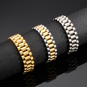 Cinturino per Orologio Personalizzato all'Ingrosso 10mm 15mm in Acciaio Inossidabile Placcato Oro 18K per Uomo e Donna - Product Image 6