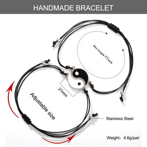 <span class=keywords><strong>Pulseras</strong></span> de Cuerda Trenzada de la Suerte, Ajustables, Infinito, <span class=keywords><strong>para</strong></span> Parejas, Amistad, Amor Eterno, Venta al por Mayor, 2 Piezas - Product Image 3