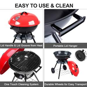 Barbecue au charbon <span class=keywords><strong>de</strong></span> bois pratique, abordable et sûr avec structure métallique pour balcon et terrasse - Product Image 4
