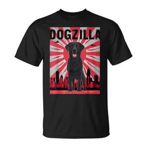 T-shirt Dogzilla Black Labrador Retriever au design japonais rétro - Product Image 1